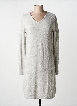 Robe pull col v manches longues gris ESTHEME femme
