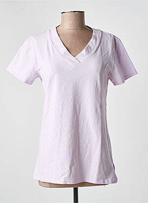 T-shirt col v manches courtes violet COUTURIST femme