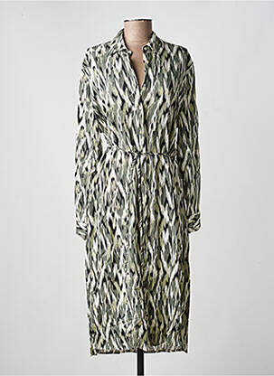 Robe mi-longue manches longues manches longues vert RINO & PELLE femme