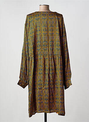 Robe mi-longue coupe fluide manches 3/4 jaune LA FIANCÉE femme