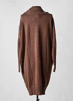 Robe pull col boule manches longues marron MARBLE femme