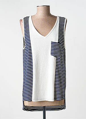 Débardeur col v sans manche bleu SMASH WEAR femme