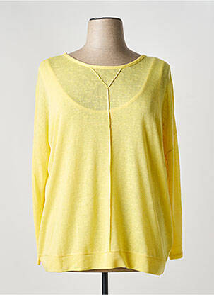 Pull resserrée sur le bas manches longues jaune MARBLE femme
