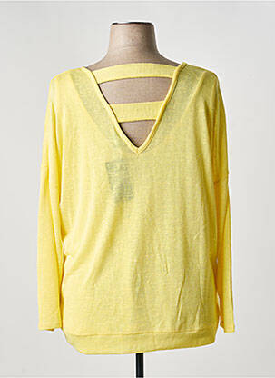 Pull resserrée sur le bas manches longues jaune MARBLE femme