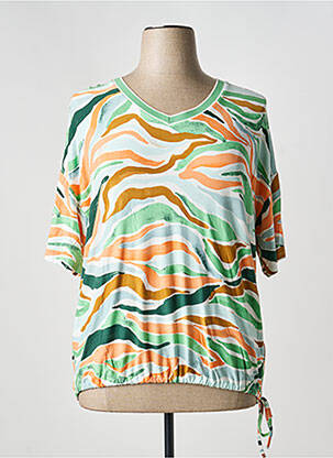 T-shirt col v manches courtes vert TOM TAILOR femme
