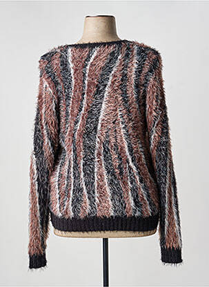 Pull col v manches longues noir MARBLE femme