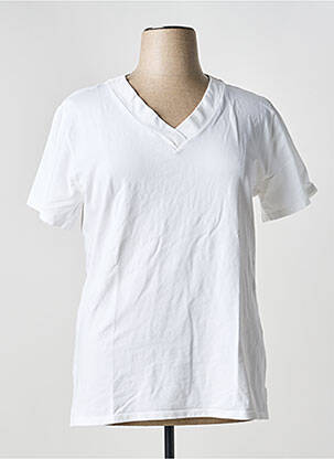 T-shirt col v manches courtes blanc COUTURIST femme