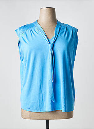 T-shirt stretch manches courtes bleu MARBLE femme