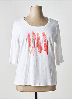T-shirt sérigraphie manches courtes blanc MARBLE femme