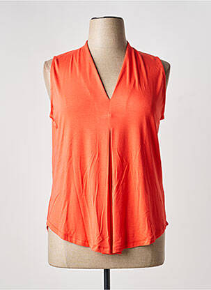 T-shirt col v manches courtes orange TINTA STYLE femme
