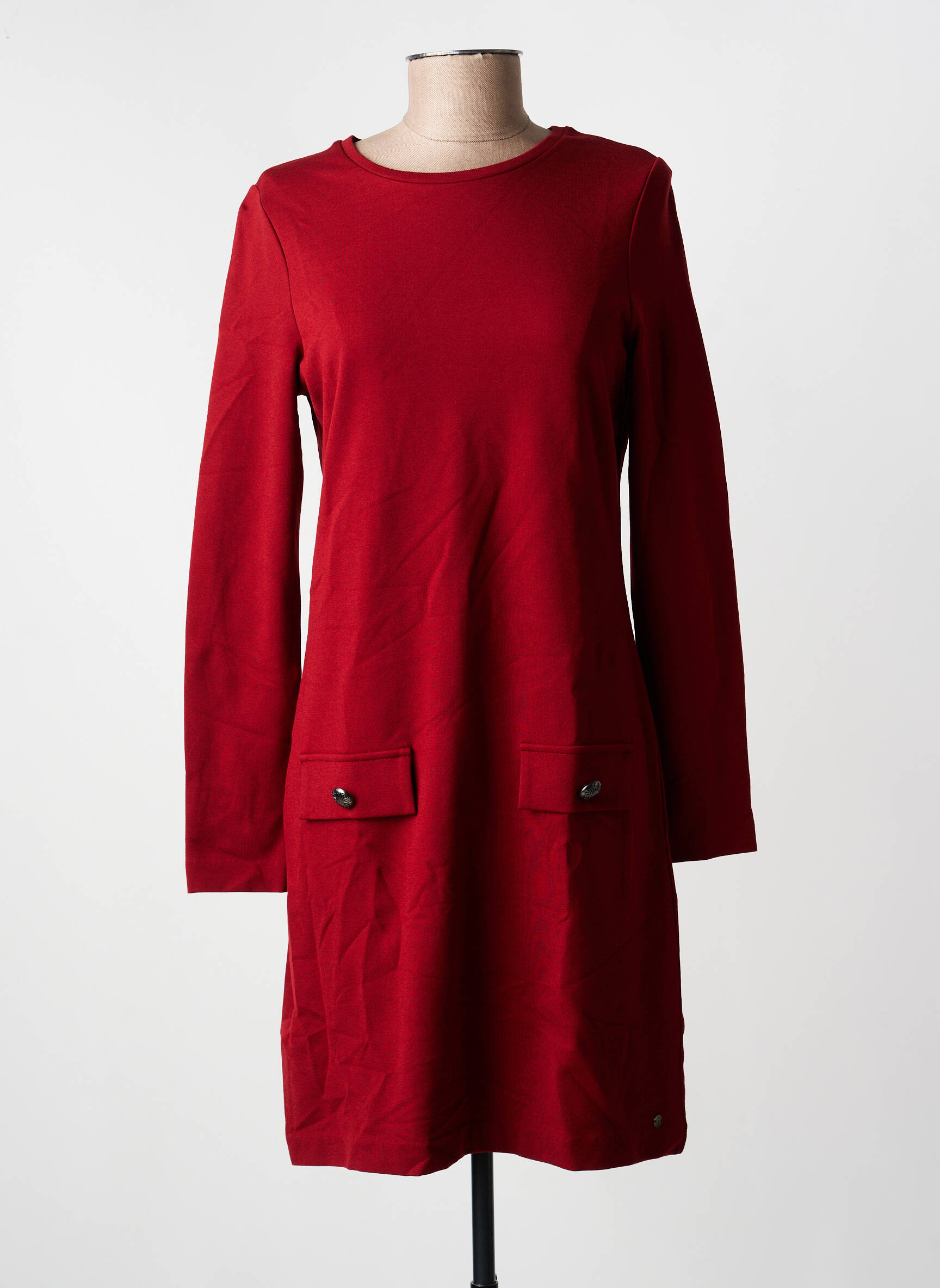 Robe courte manches longues manches longues rouge SURKANA femme