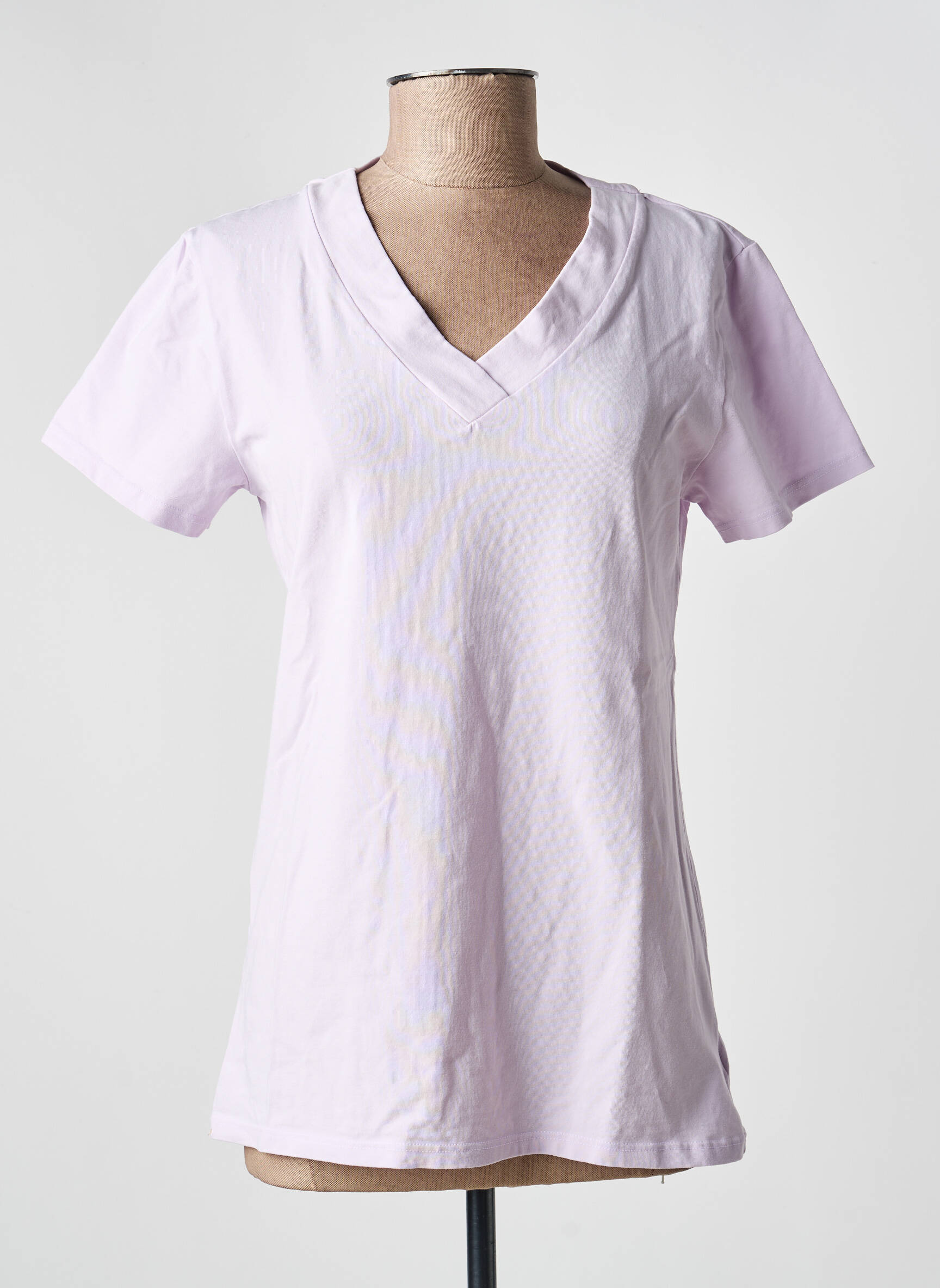 T-shirt col v manches courtes violet COUTURIST femme