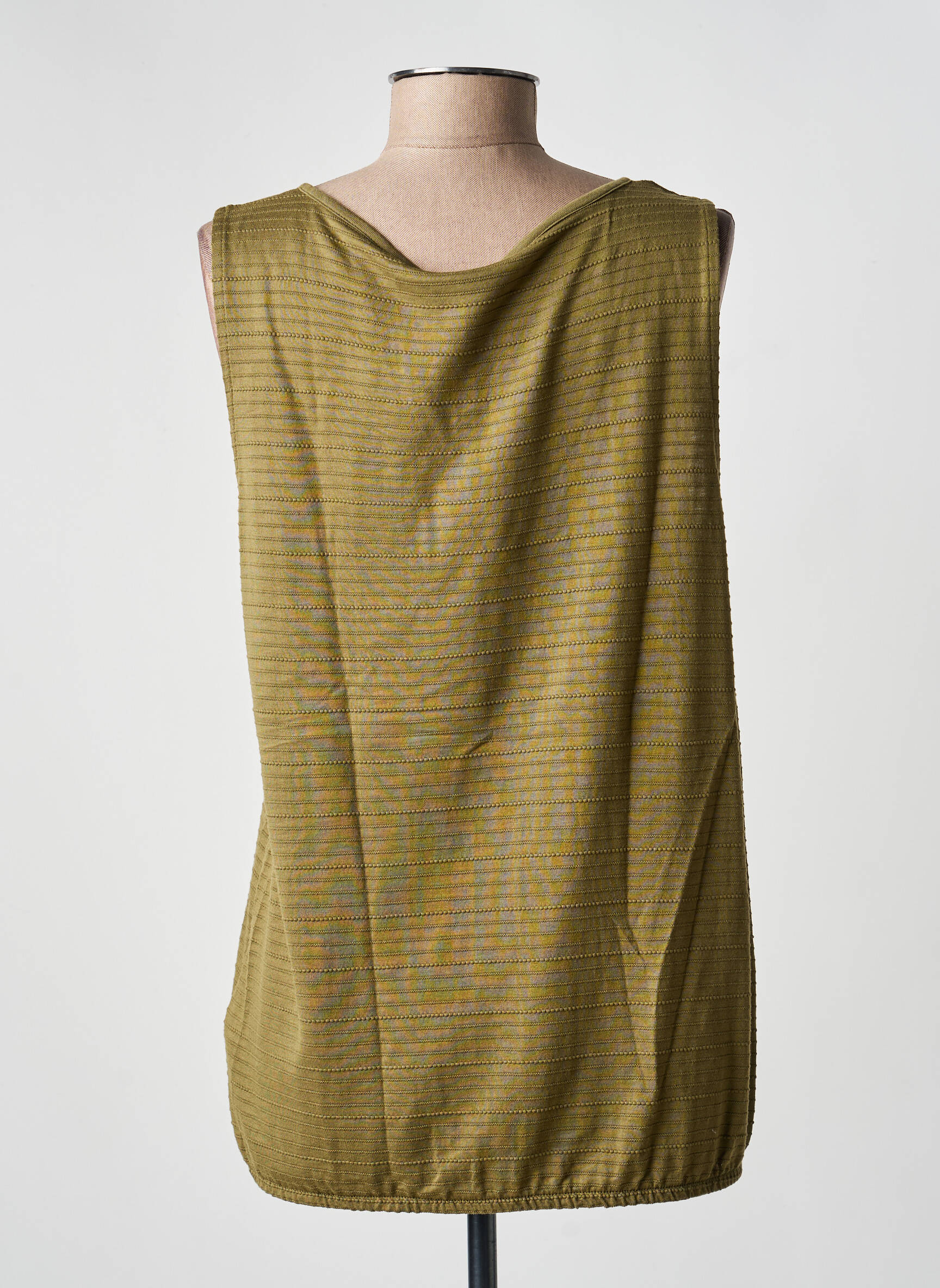 Débardeur col v sans manche vert TOM TAILOR femme