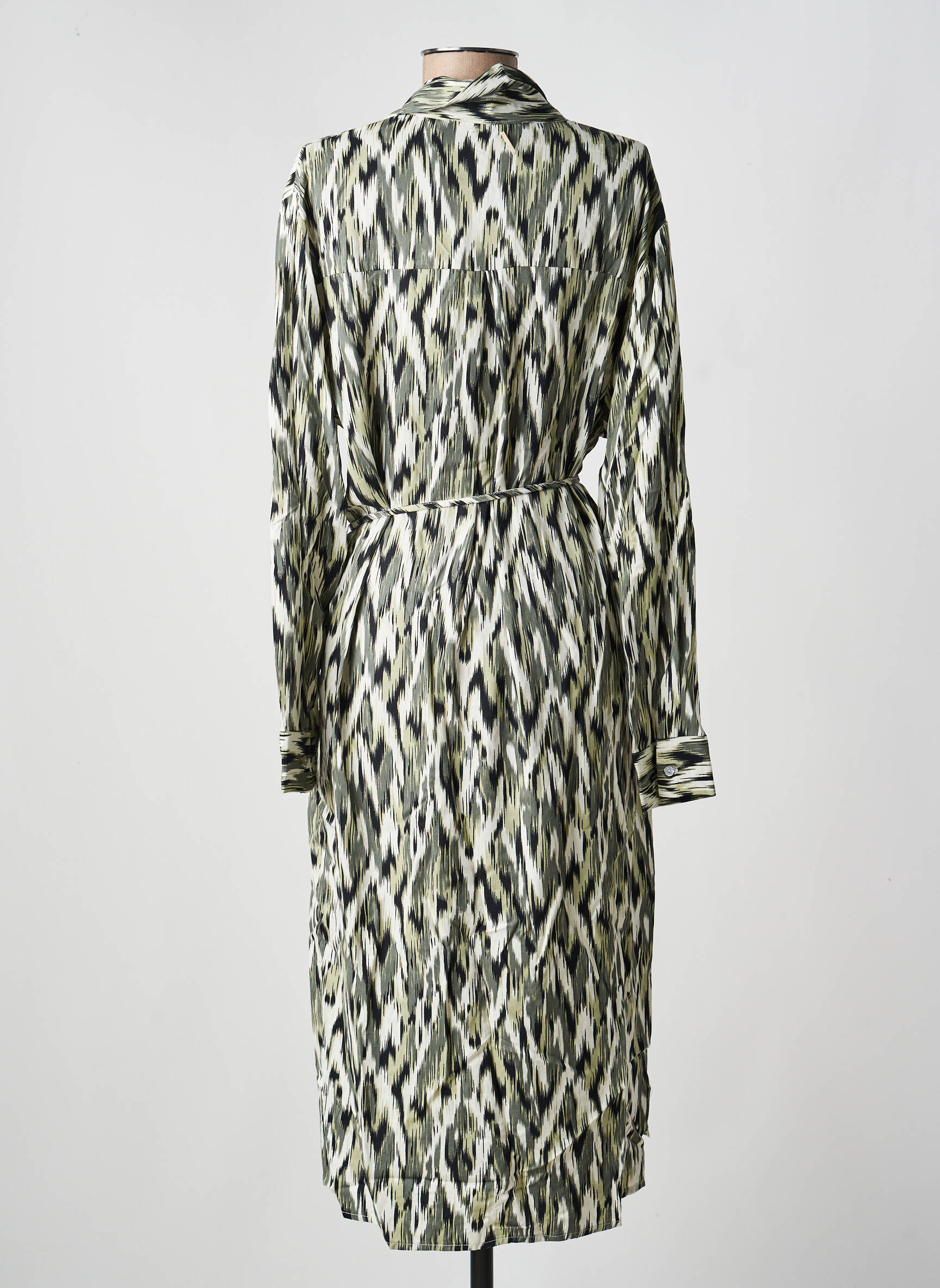 Robe mi-longue manches longues manches longues vert RINO & PELLE femme