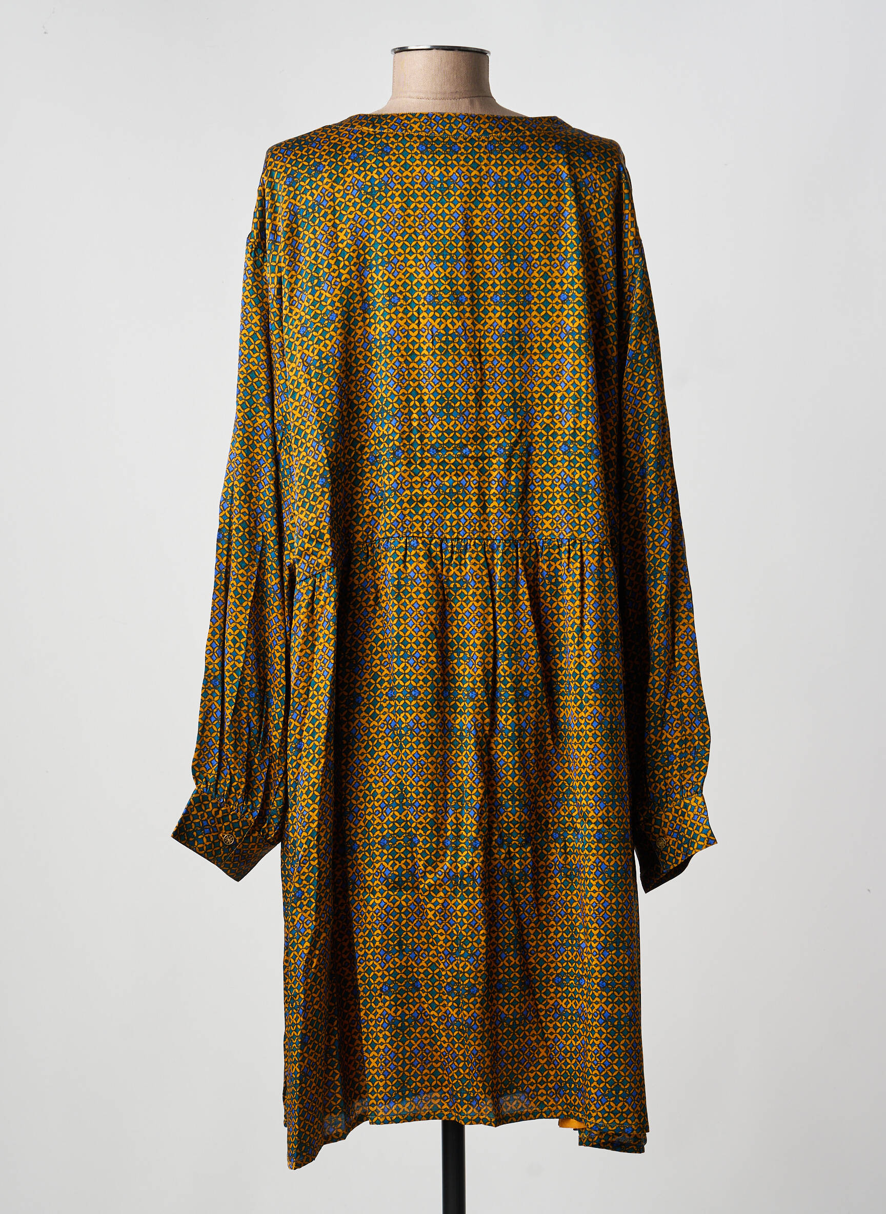 Robe mi-longue coupe fluide manches 3/4 jaune LA FIANCÉE femme