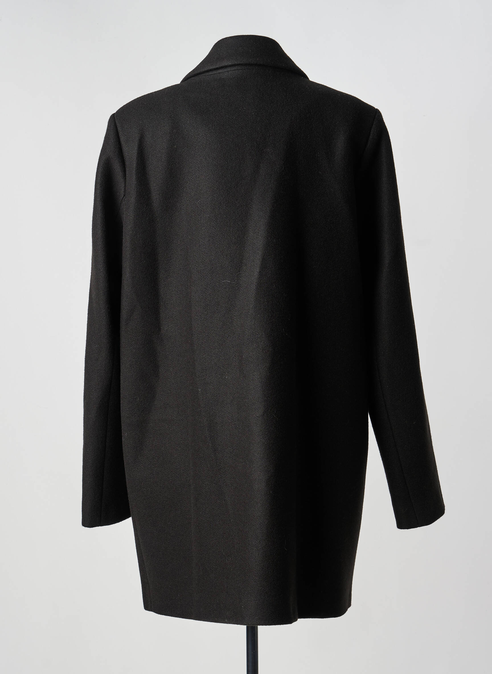 Manteau long coupe cintrée sans capuche noir TINTA STYLE femme