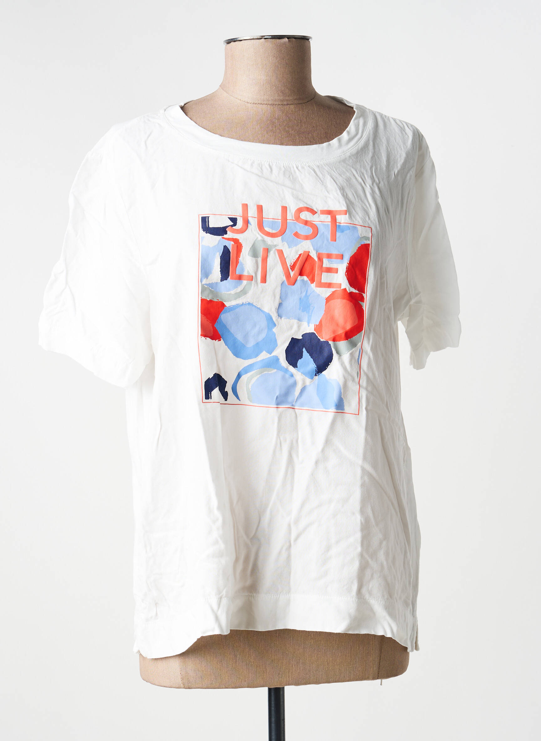 T-shirt coupe droite manches courtes blanc TOM TAILOR femme