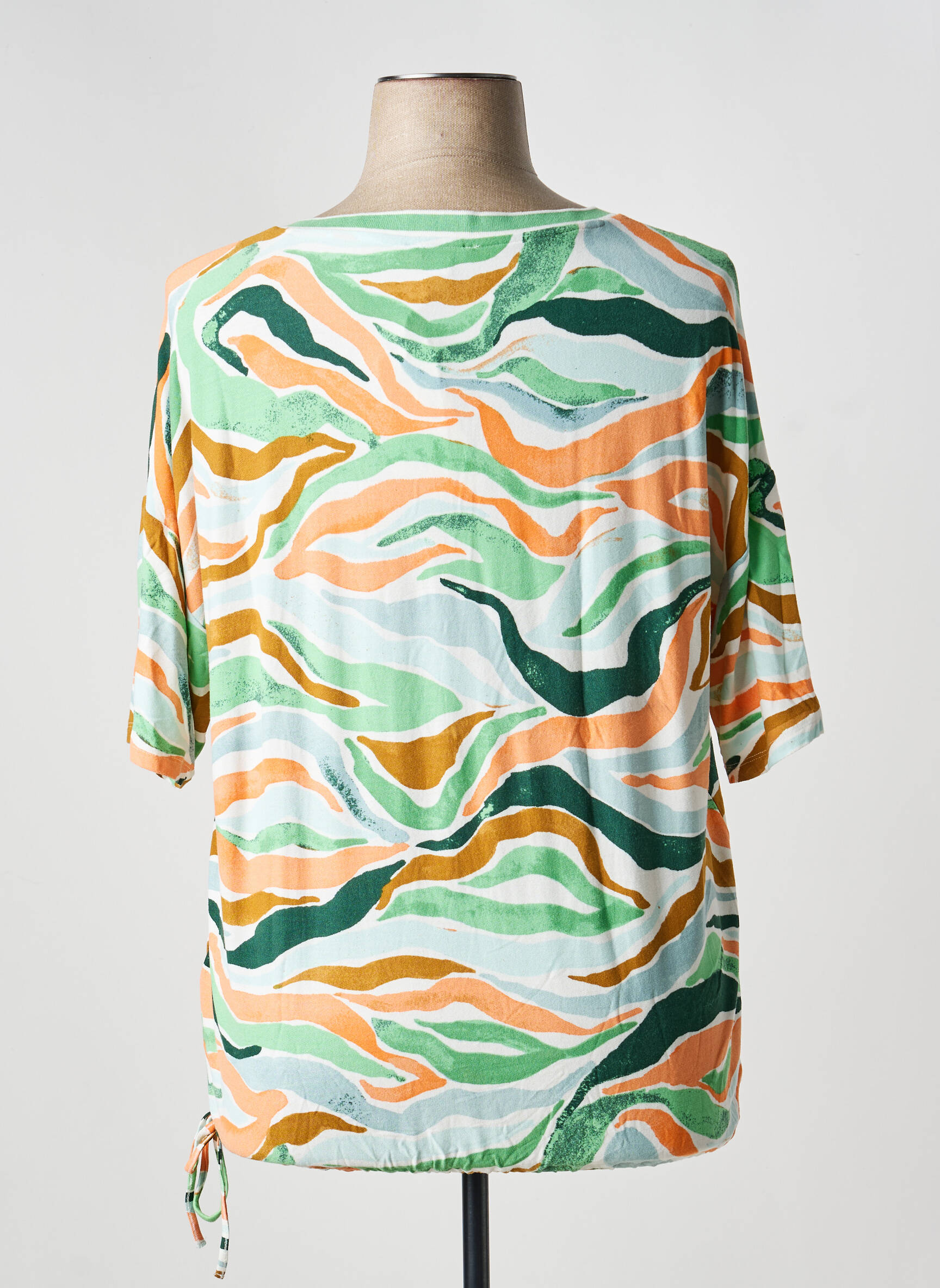T-shirt col v manches courtes vert TOM TAILOR femme