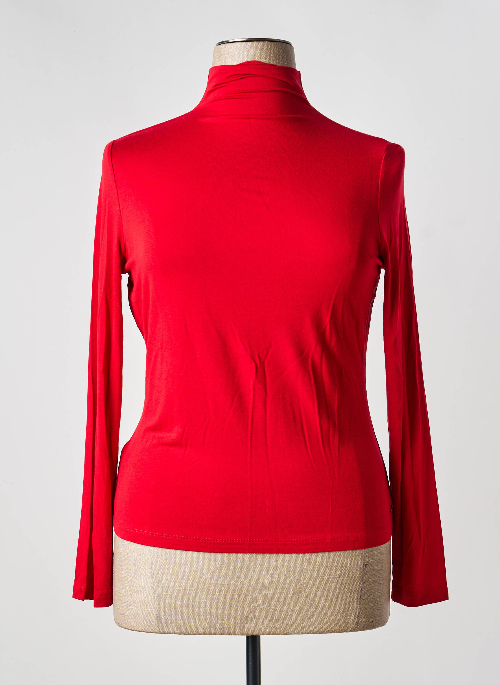 Sous-pull stretch manches longues rouge SURKANA femme