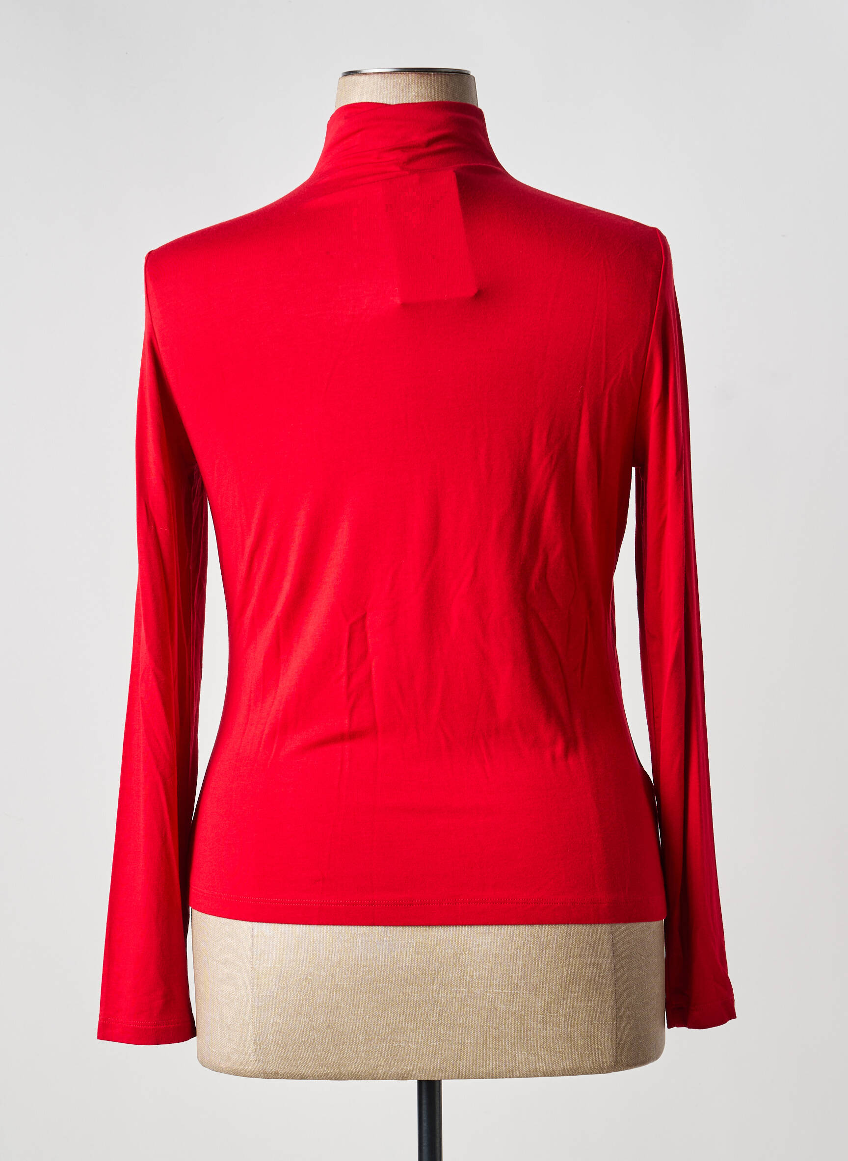 Sous-pull stretch manches longues rouge SURKANA femme