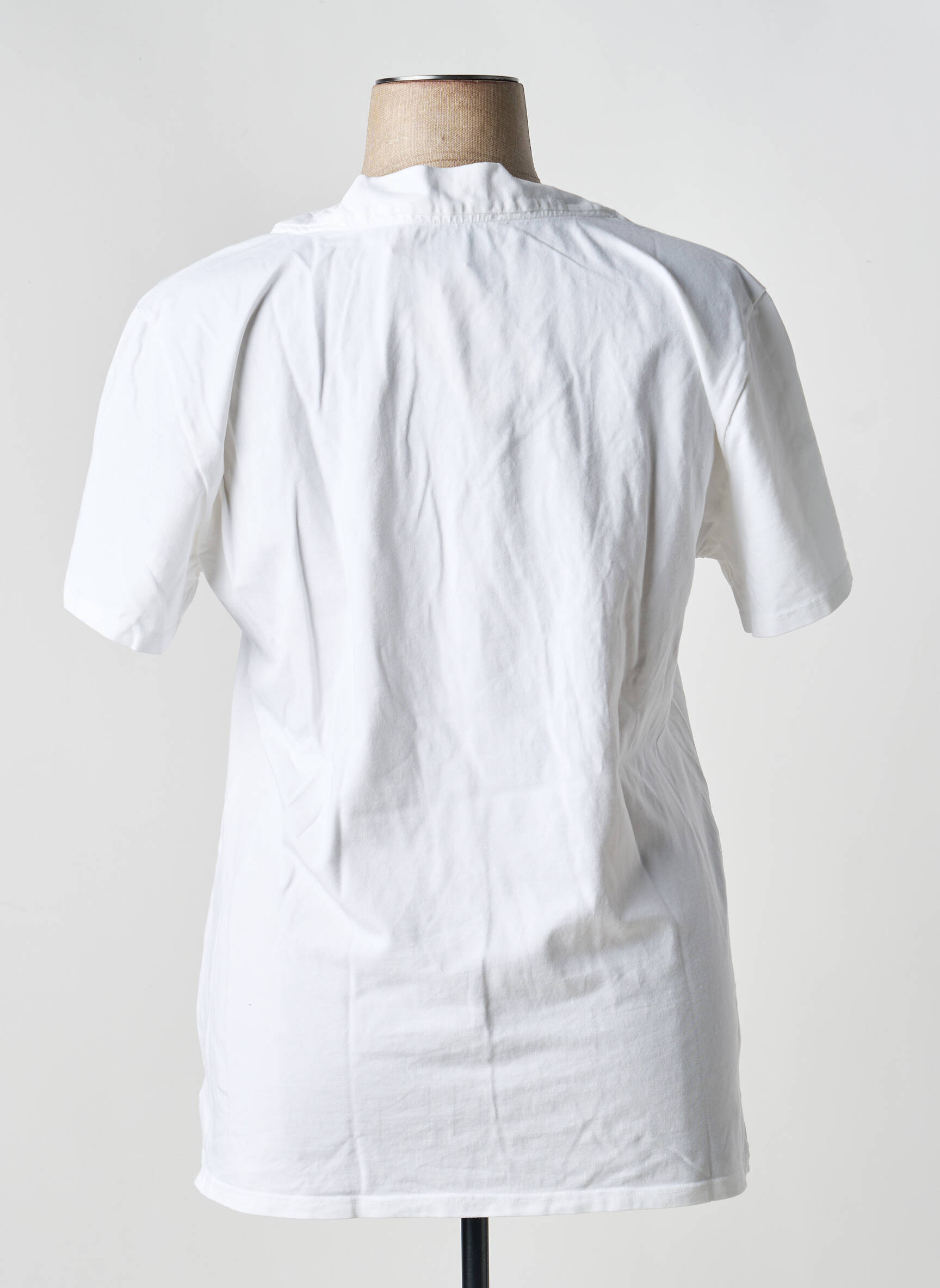 T-shirt col v manches courtes blanc COUTURIST femme