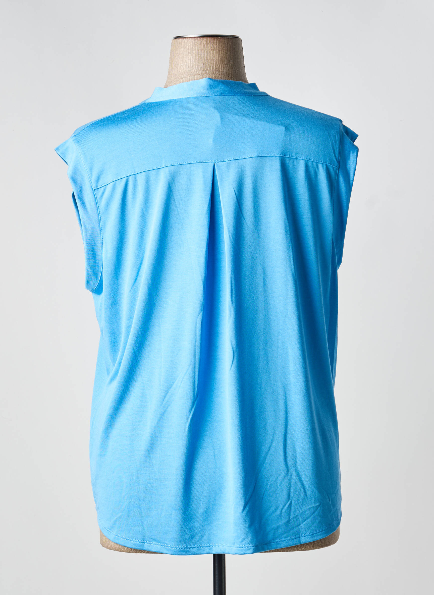 T-shirt stretch manches courtes bleu MARBLE femme