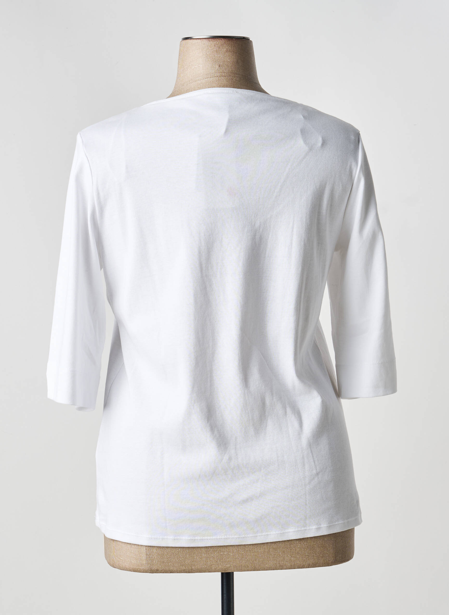 T-shirt sérigraphie manches courtes blanc MARBLE femme