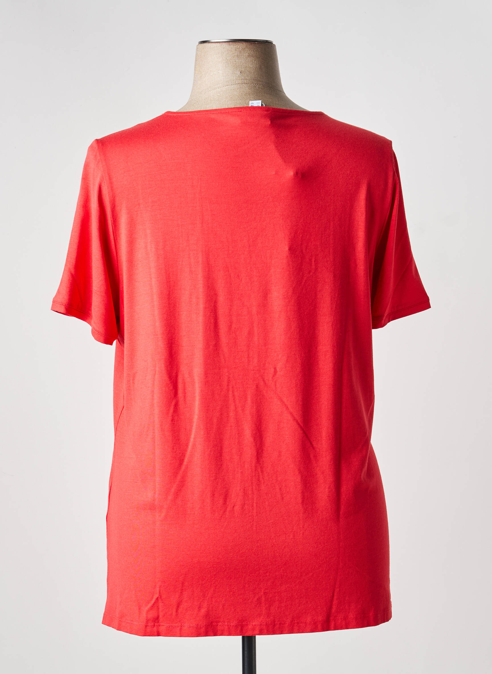 T-shirt col v manches courtes rouge FRANCE RIVOIRE femme