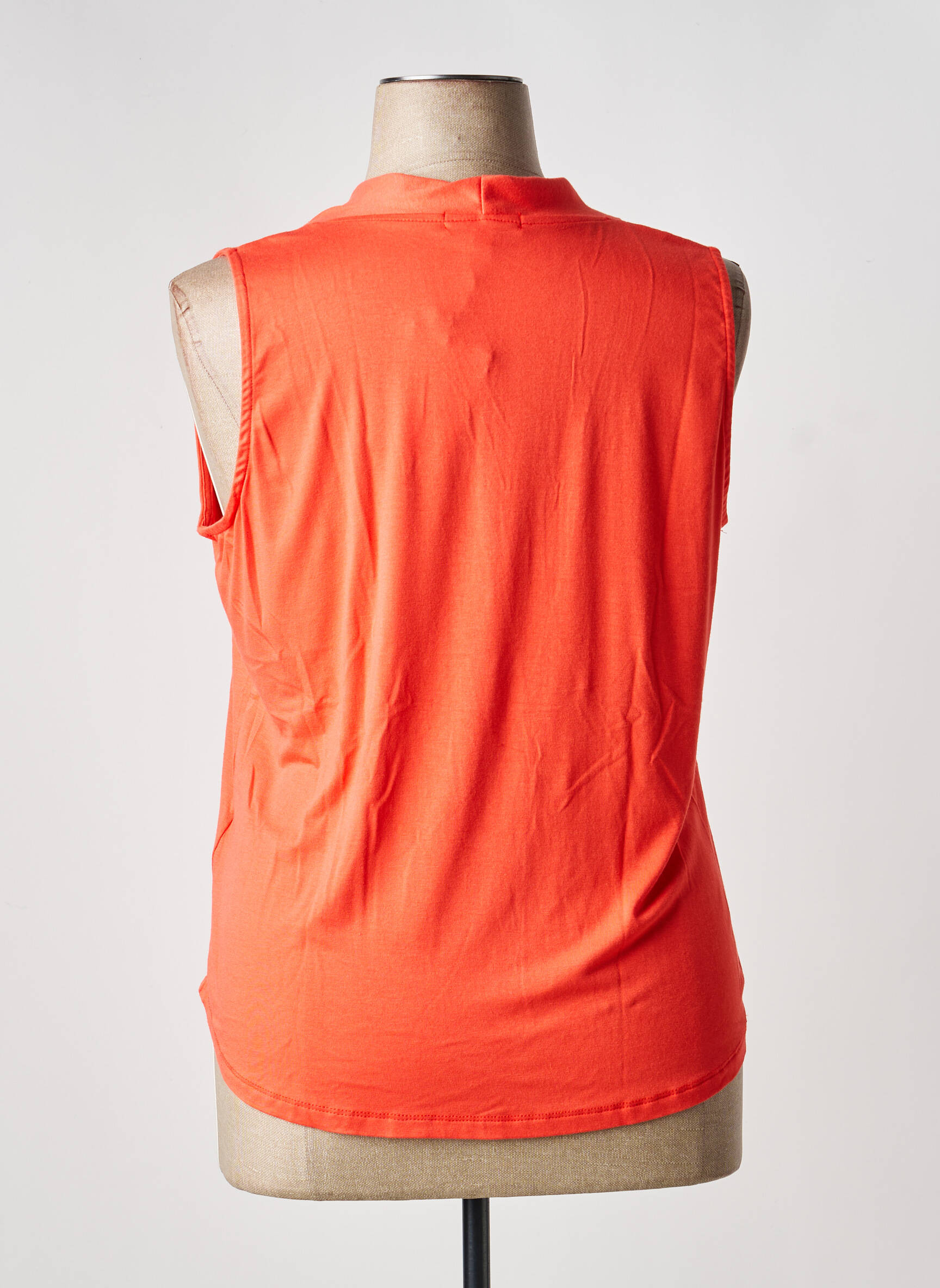 T-shirt col v manches courtes orange TINTA STYLE femme