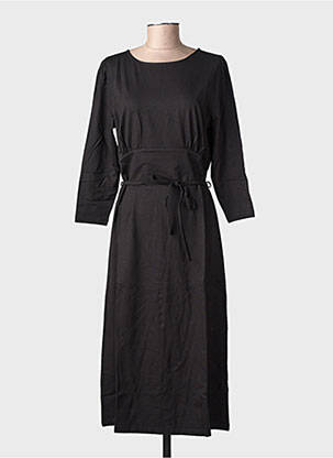 Robe mi-longue manches 3/4 manches 3/4 noir KING LOUIE femme