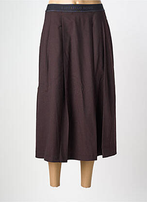 Jupe mi-longue coupe évasée marron RAFFAELLO ROSSI femme
