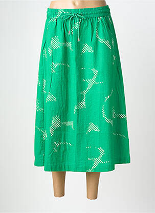 Jupe mi-longue coupe évasée vert DANEFAE femme