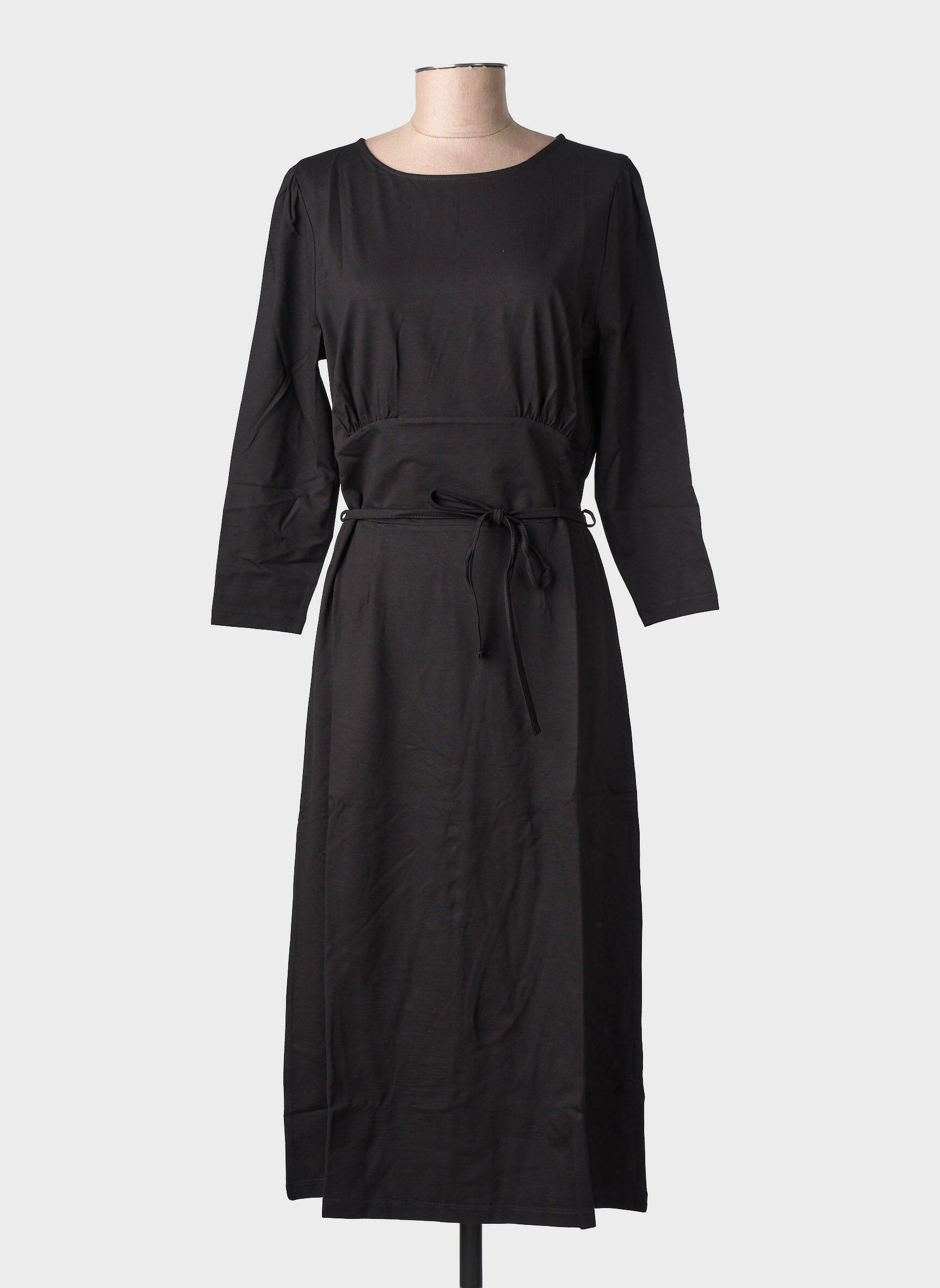Robe mi-longue manches 3/4 manches 3/4 noir KING LOUIE femme