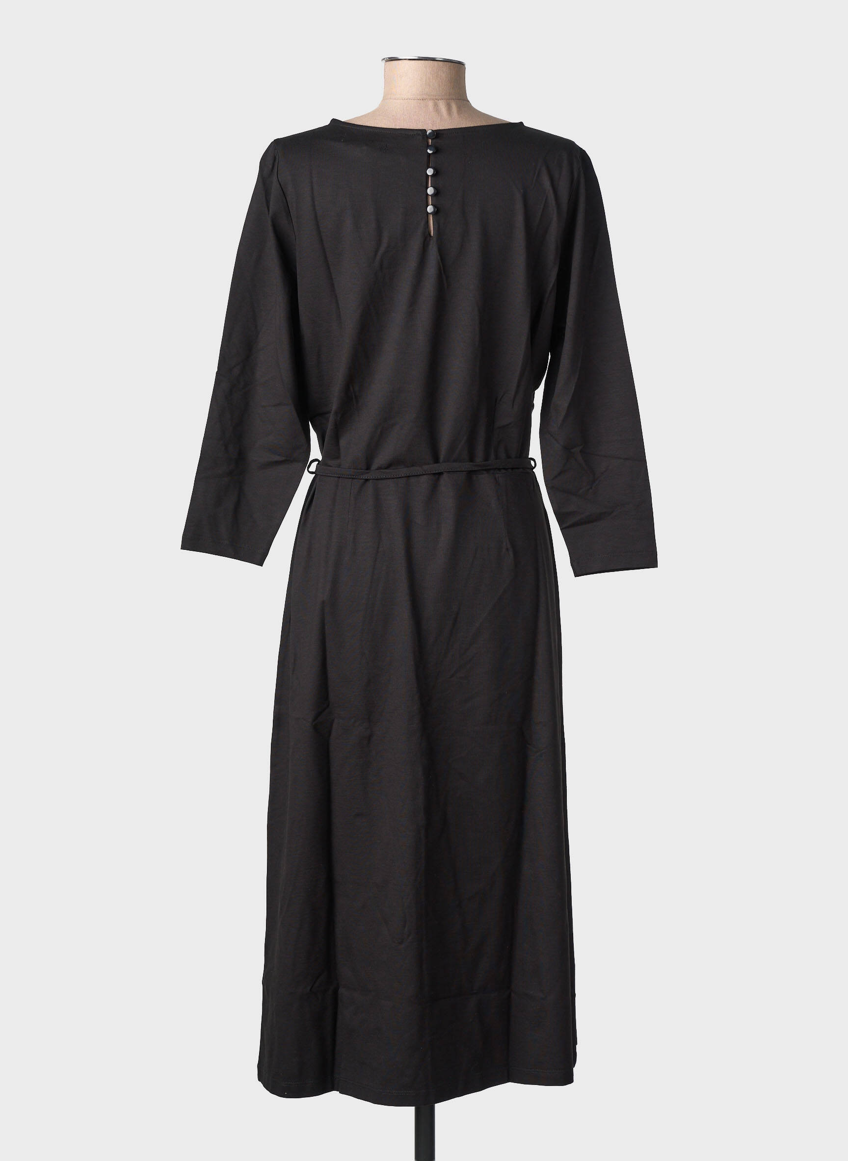 Robe mi-longue manches 3/4 manches 3/4 noir KING LOUIE femme