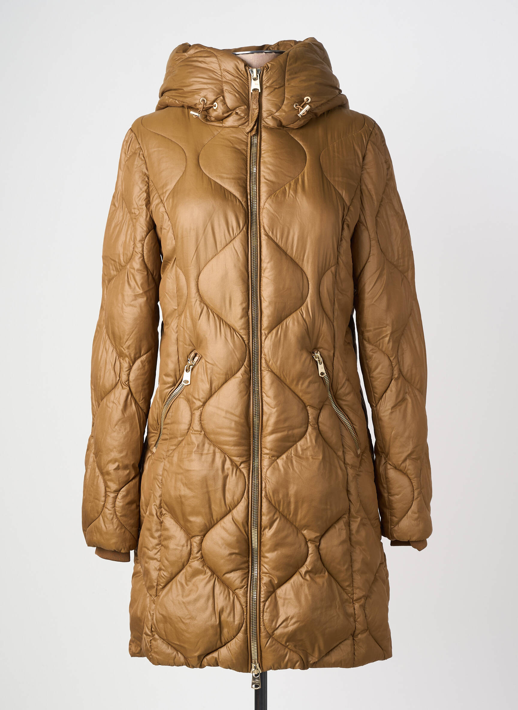 Doudoune manches longues a capuche marron BEAUMONT femme