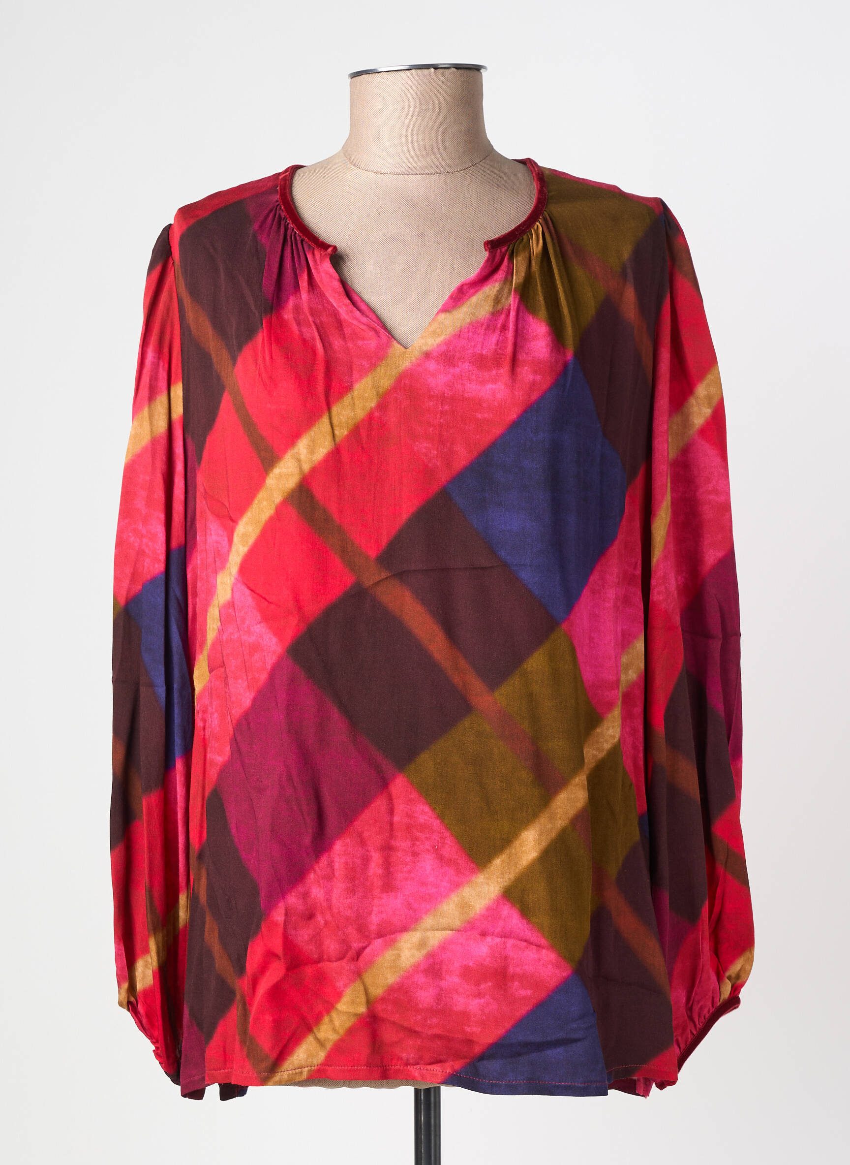 Blouse tissage popeline manches longues rose ALDO MARTIN'S femme