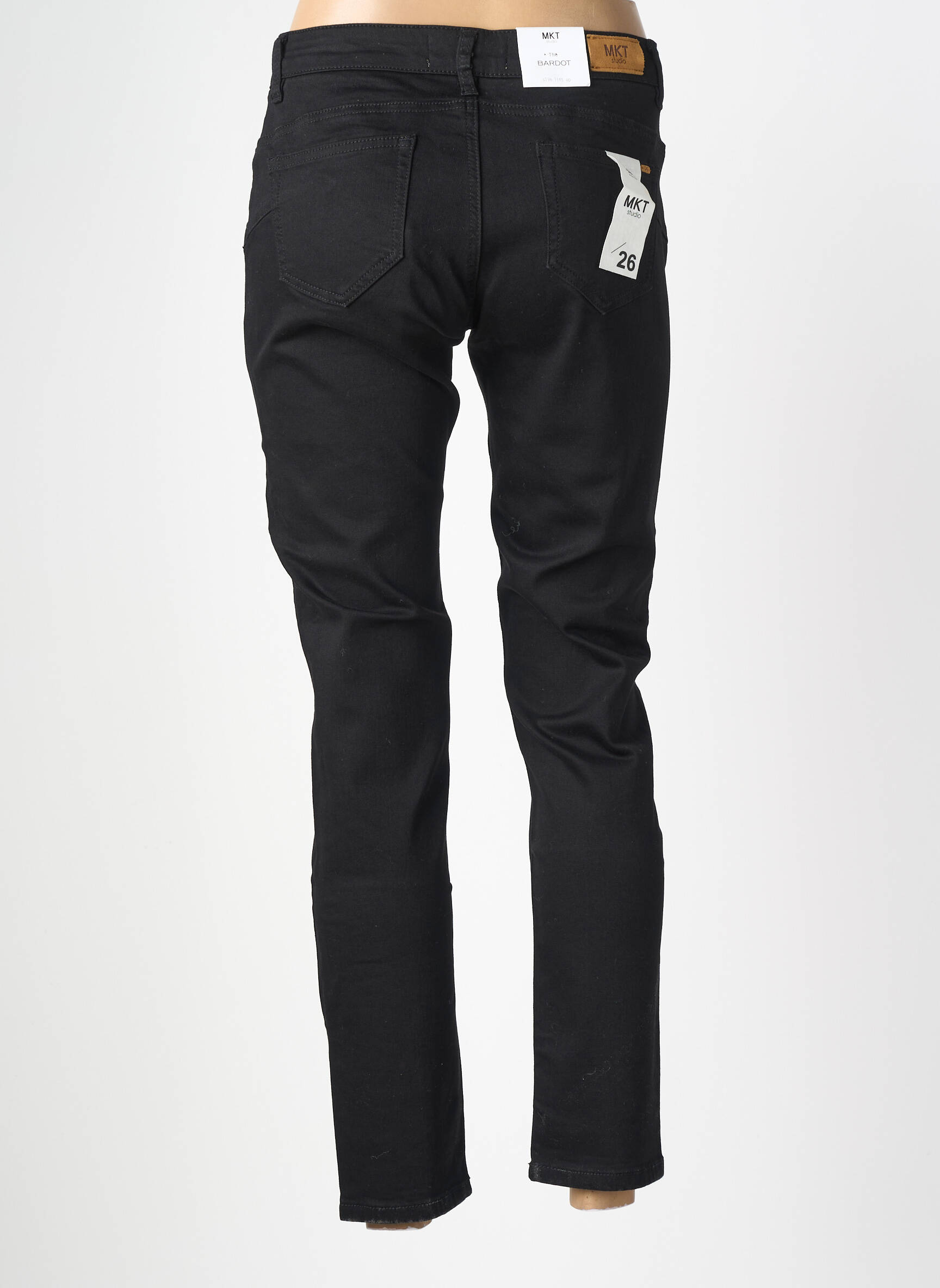 Jeans coupe slim stretch taille normale noir MKT STUDIO femme