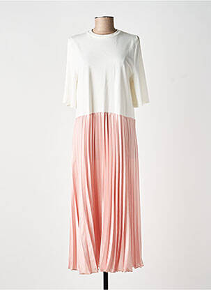 Robe longue coupe fluide manches 3/4 rose IMPERIAL femme