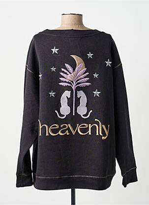 Sweat-shirt broderie manches longues noir YIPPIE HIPPIE femme