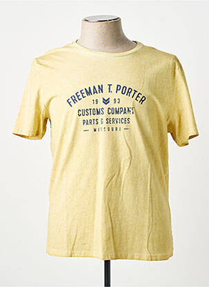 T-shirt stretch manches courtes jaune FREEMAN T.PORTER homme