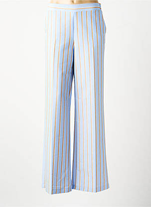 Pantalon droit tissage popeline taille normale bleu IMPERIAL femme