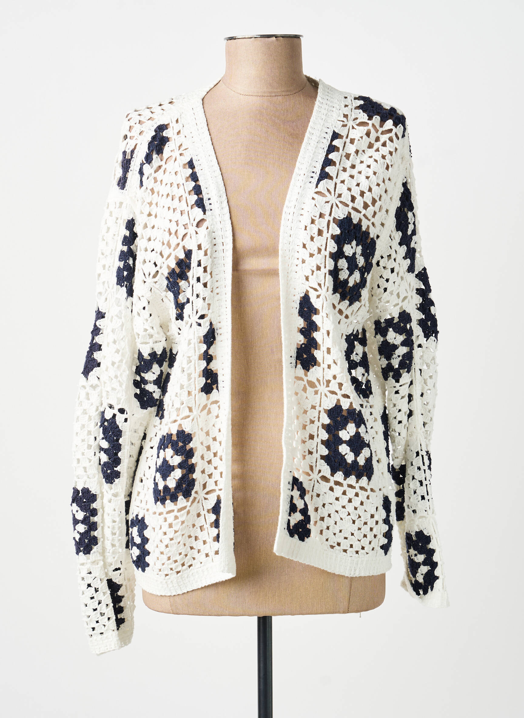 Gilet manches longues stretch blanc OUI femme