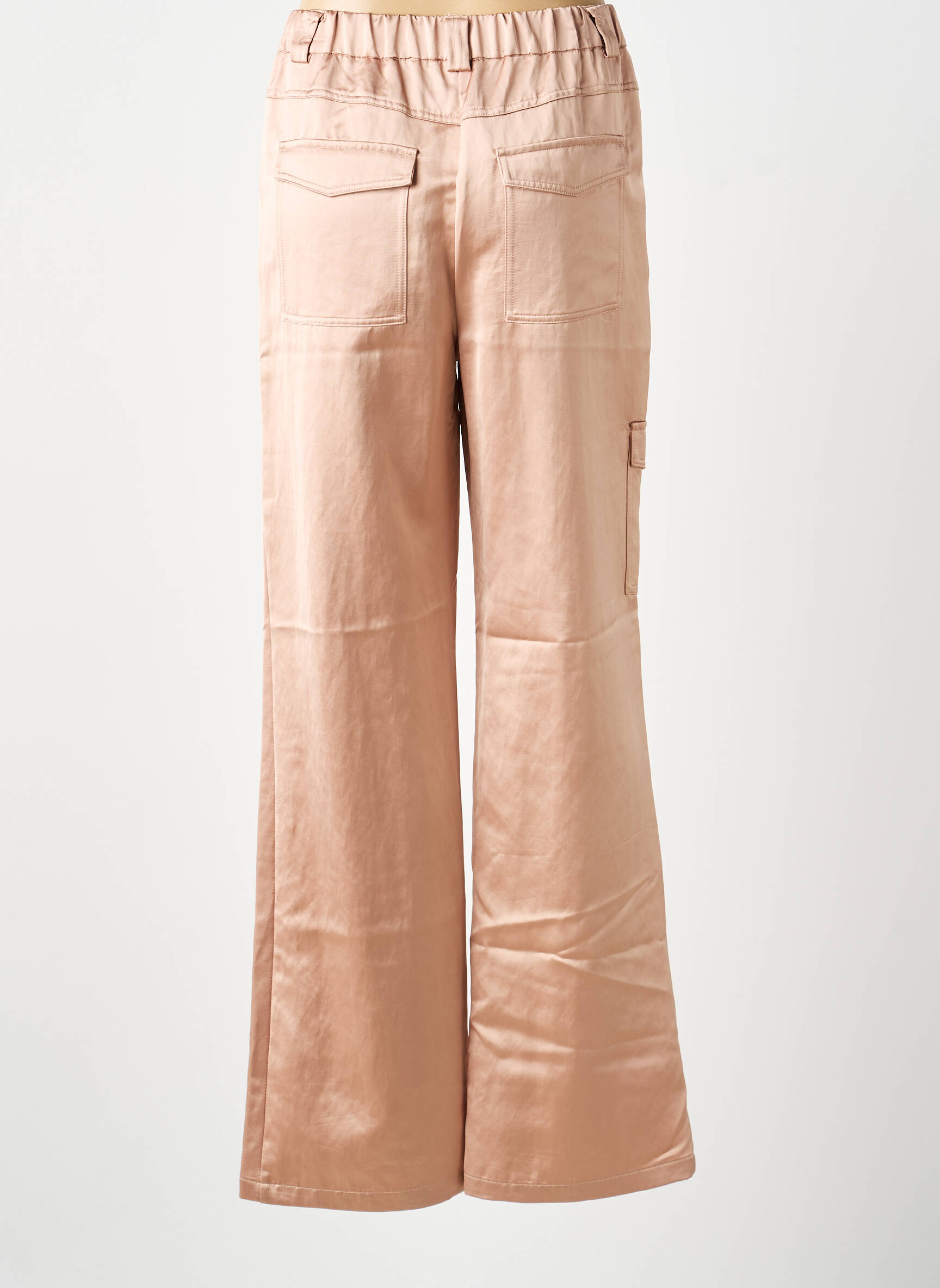 Pantalon cargo coupe droite taille normale rose YAYA femme