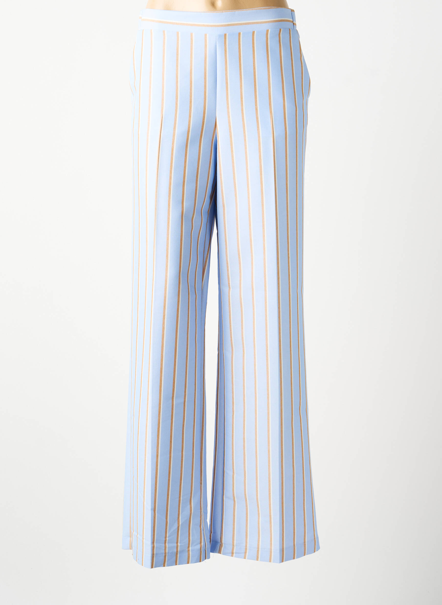 Pantalon droit tissage popeline taille normale bleu IMPERIAL femme