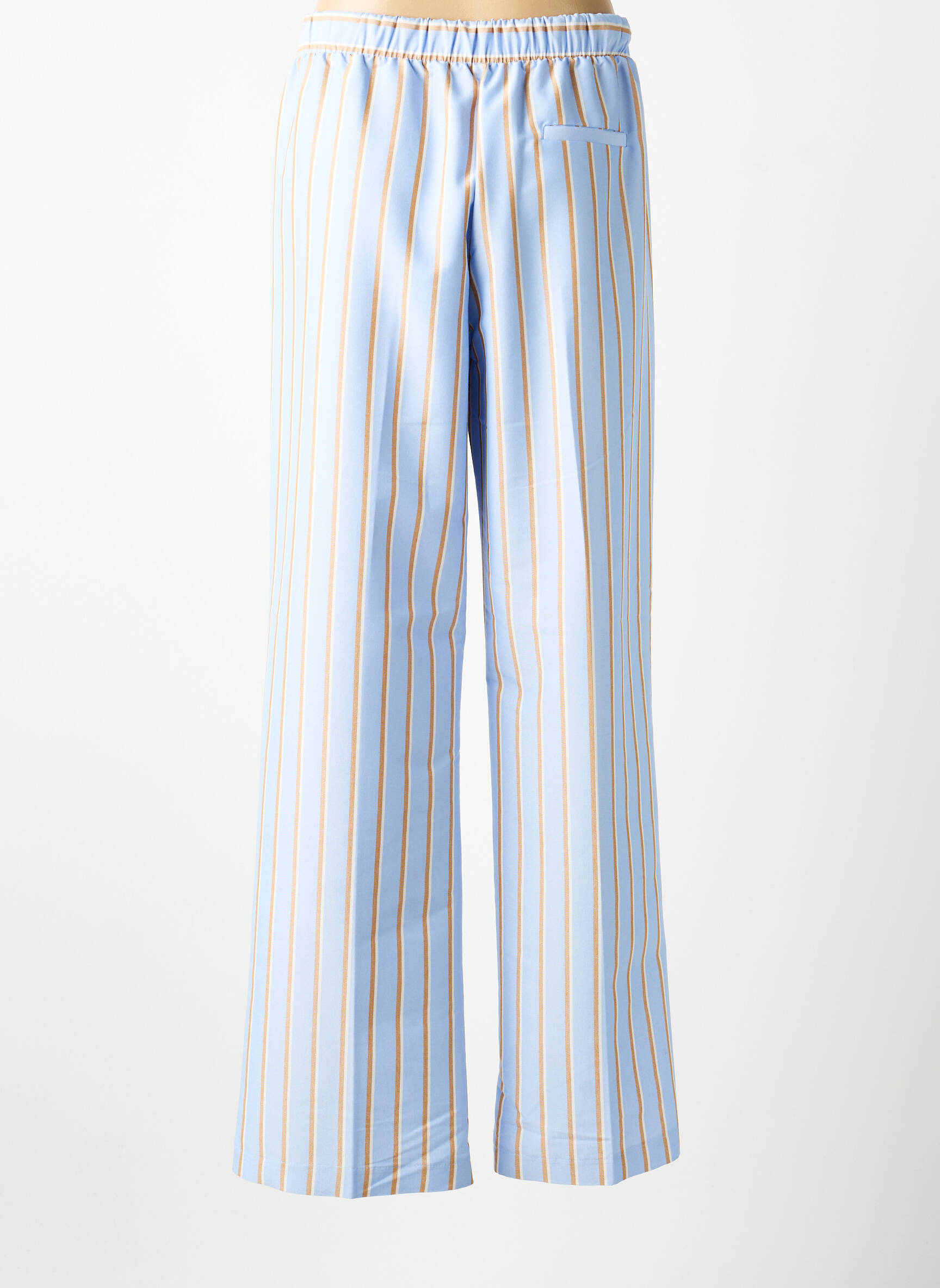 Pantalon droit tissage popeline taille normale bleu IMPERIAL femme