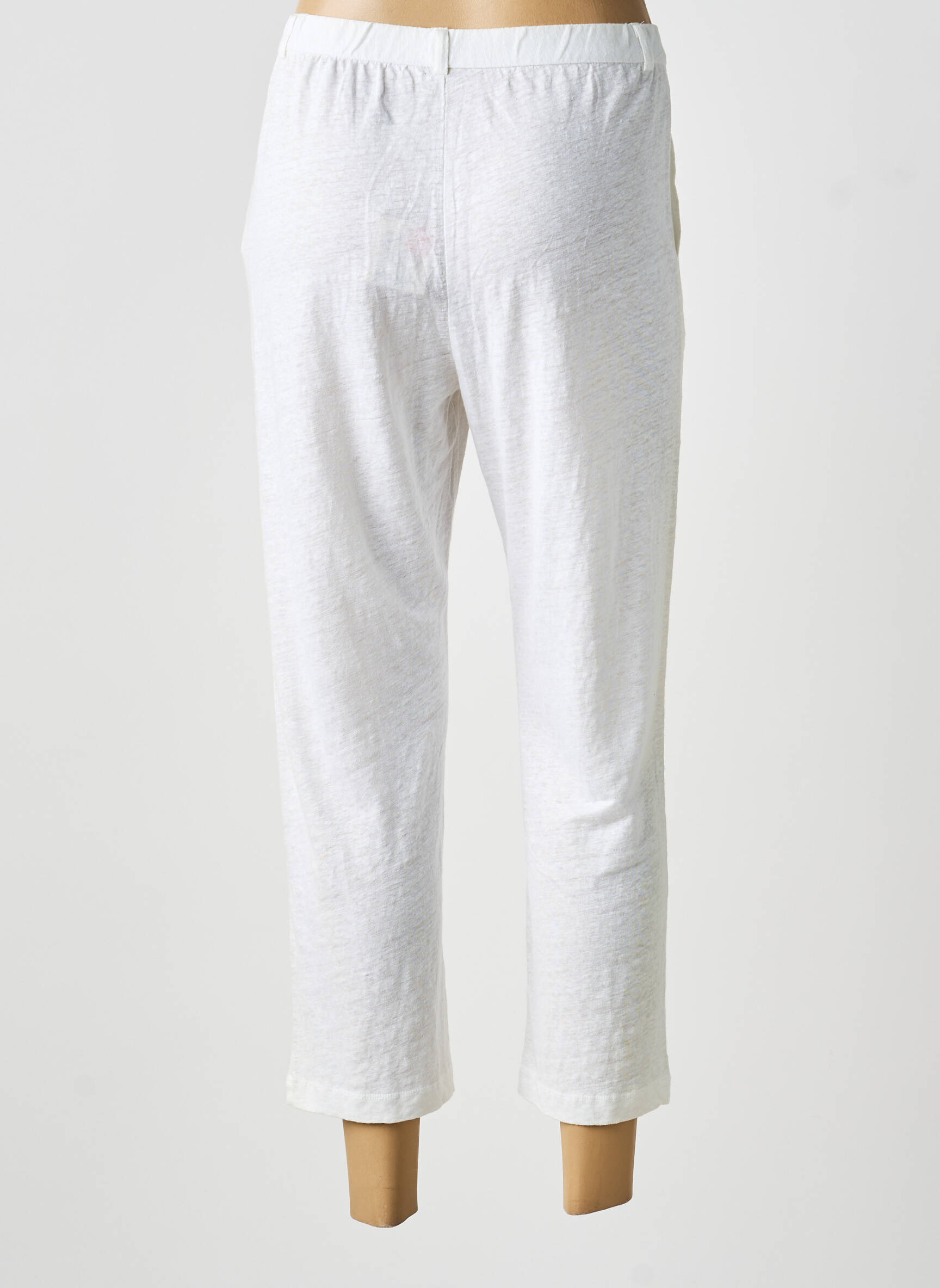 Pantalon 7/8 stretch taille normale blanc MAJESTIC FILATURES femme