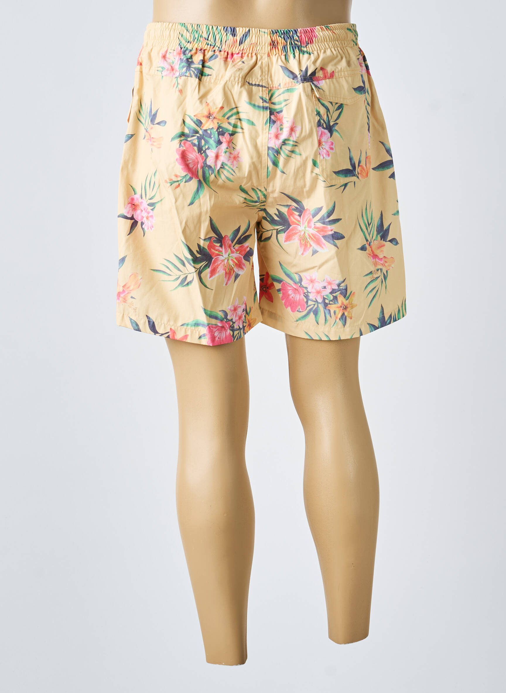 Short de bain tissage popeline jaune FREEMAN T.PORTER homme