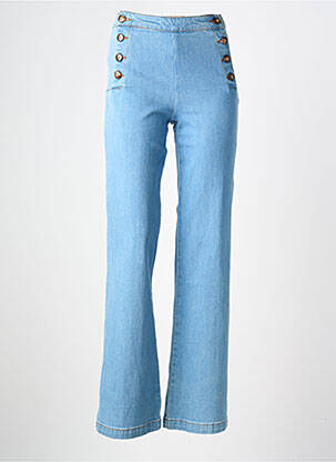 Jean coupe flare stretch taille haute bleu LA PETITE ETOILE femme