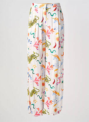 Pantalon droit taille haute taille haute blanc LA PETITE ETOILE femme