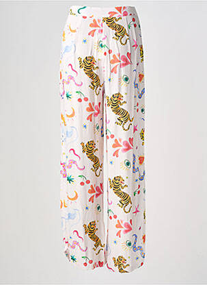 Pantalon droit taille haute taille haute blanc LA PETITE ETOILE femme